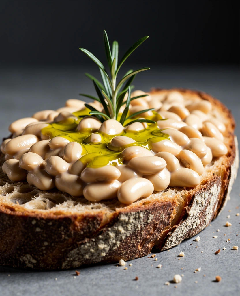 Bruschetta ai fagioli e rosmarino